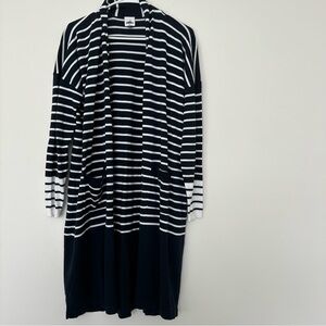Cabi Navy Striped Open Front Cardigan Sweater Size Medium NEW
